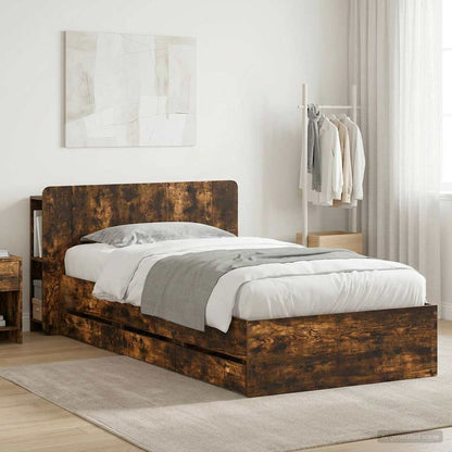 Telaio del letto con storage Rovere Fumo 100 x 200 cm | homemem39