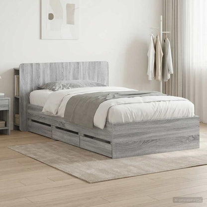 Telaio del letto con storage Sonoma grigio 90 x 200 cm | homemem39