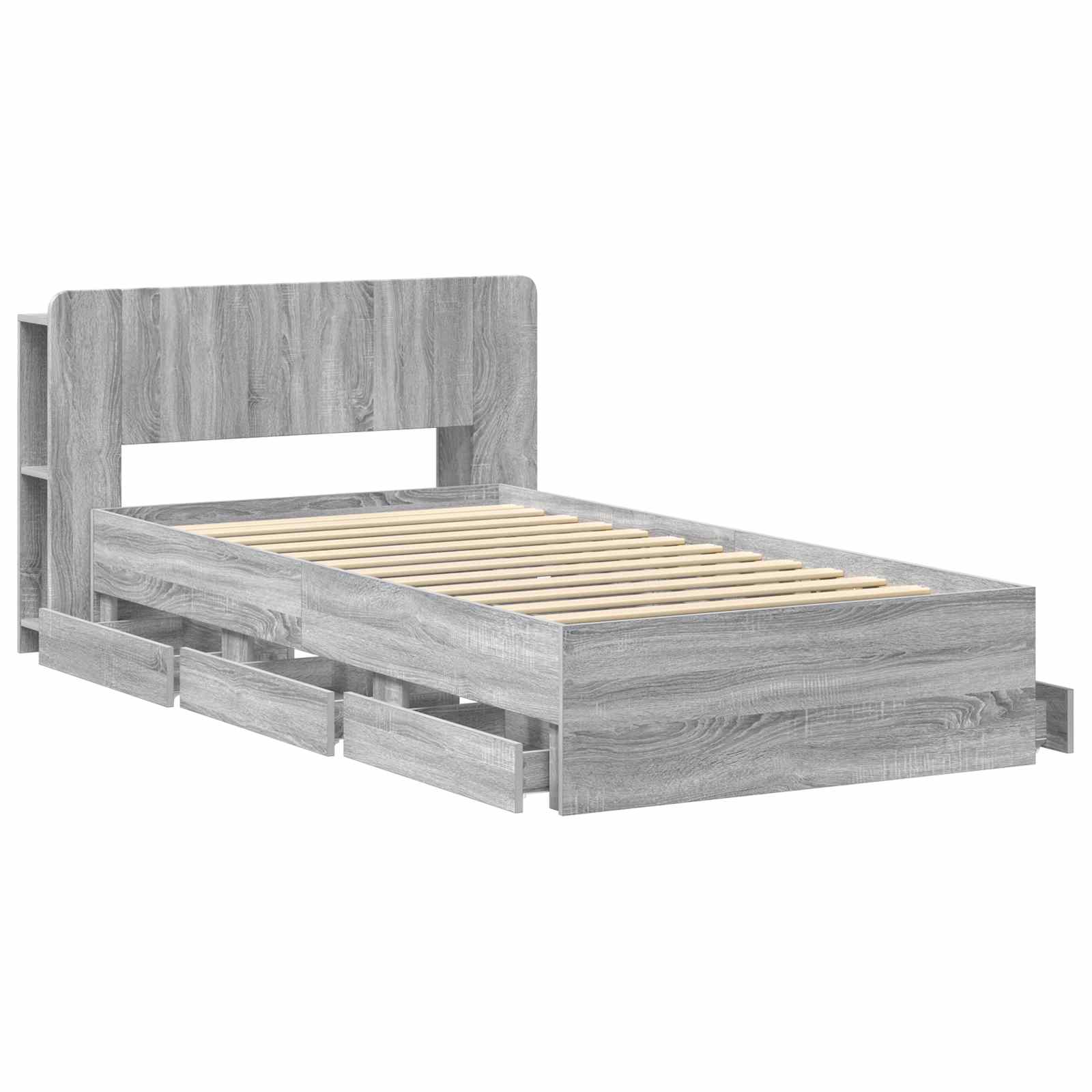 Telaio del letto con storage Sonoma grigio 90 x 200 cm | homemem39