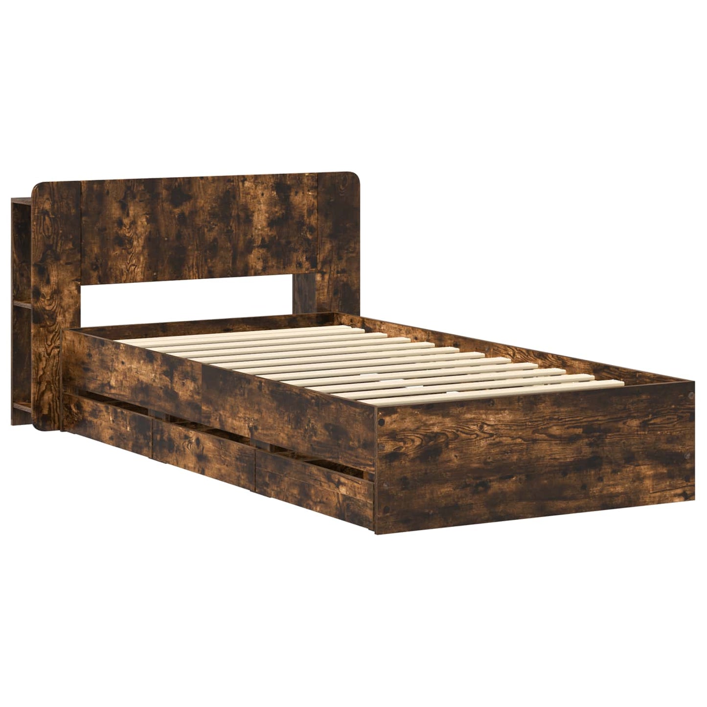 Telaio del letto con storage Rovere Fumo 90 x 200 cm | homemem39