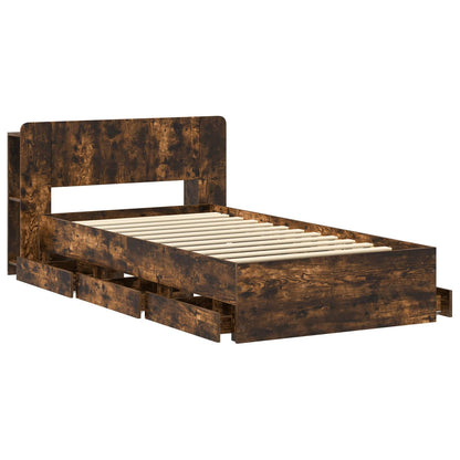 Telaio del letto con storage Rovere Fumo 90 x 200 cm | homemem39
