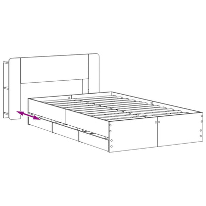 Telaio del letto con storage Rovere Fumo 120 x 190 cm | homemem39