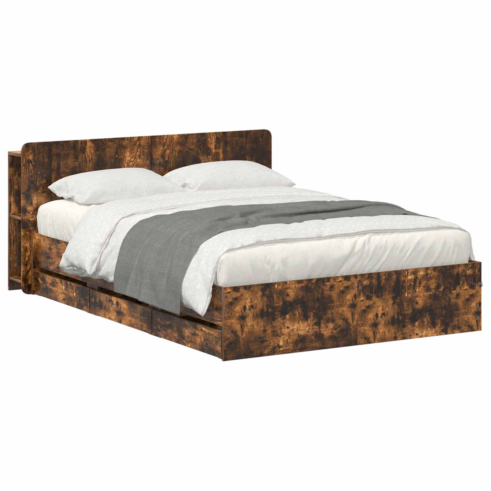 Telaio del letto con storage Rovere Fumo 135 x 190 cm | homemem39
