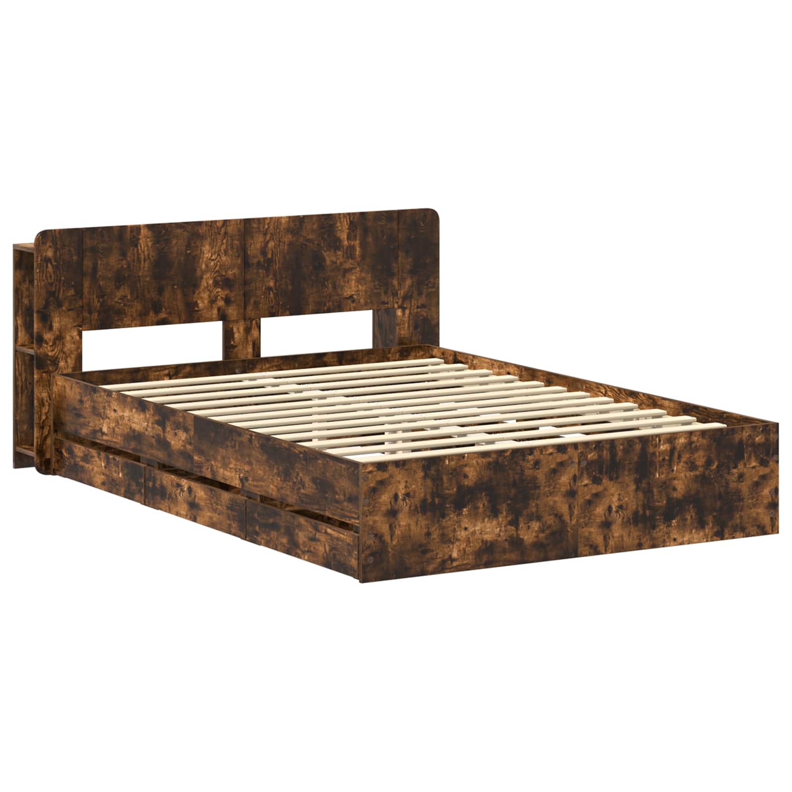 Telaio del letto con storage Rovere Fumo 135 x 190 cm | homemem39
