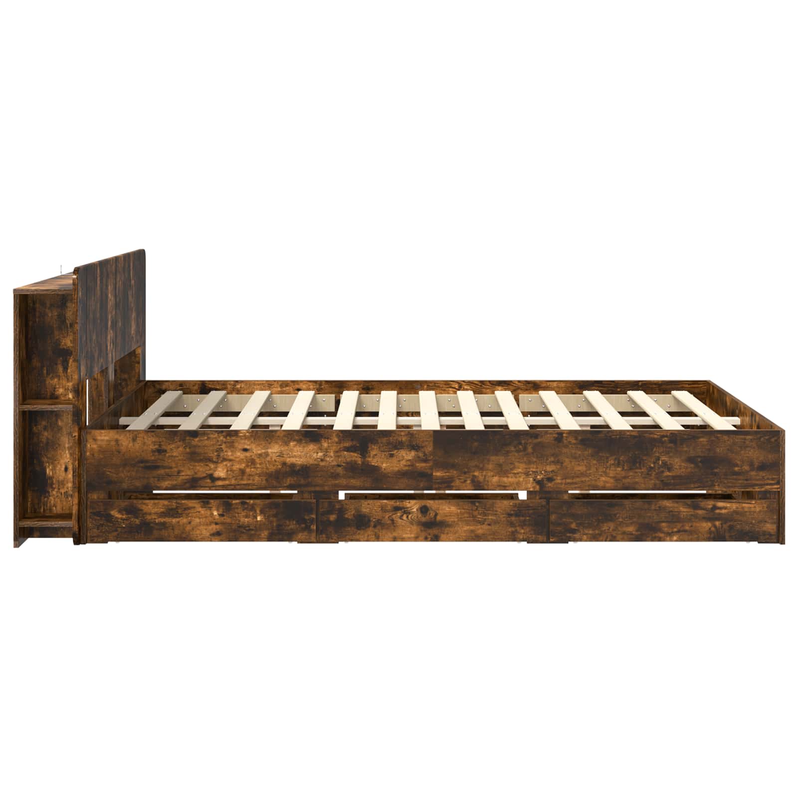 Telaio del letto con storage Rovere Fumo 135 x 190 cm | homemem39