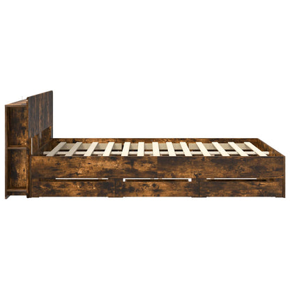 Telaio del letto con storage Rovere Fumo 135 x 190 cm | homemem39