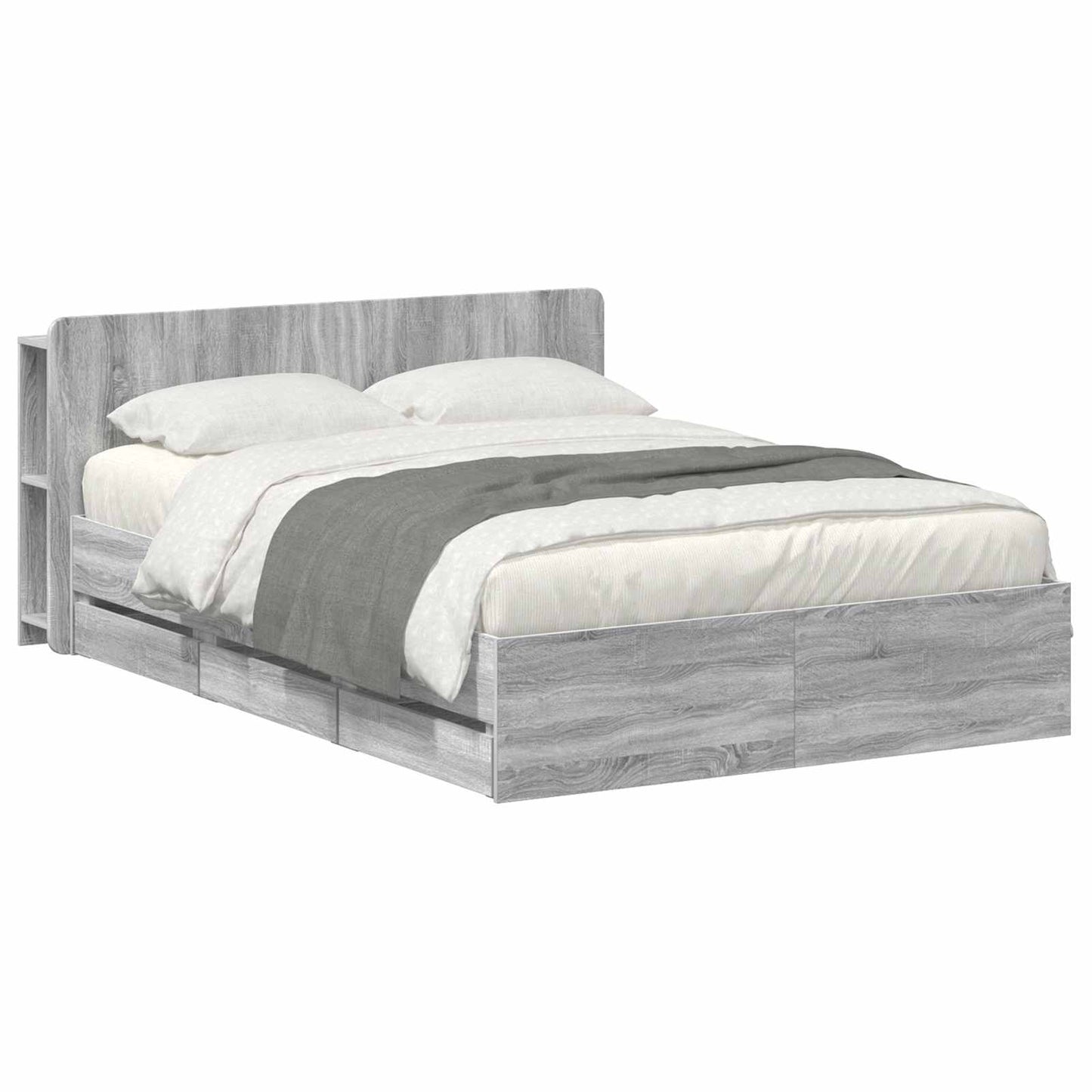 Telaio del letto con storage Sonoma grigio 140 x 200 cm | homemem39