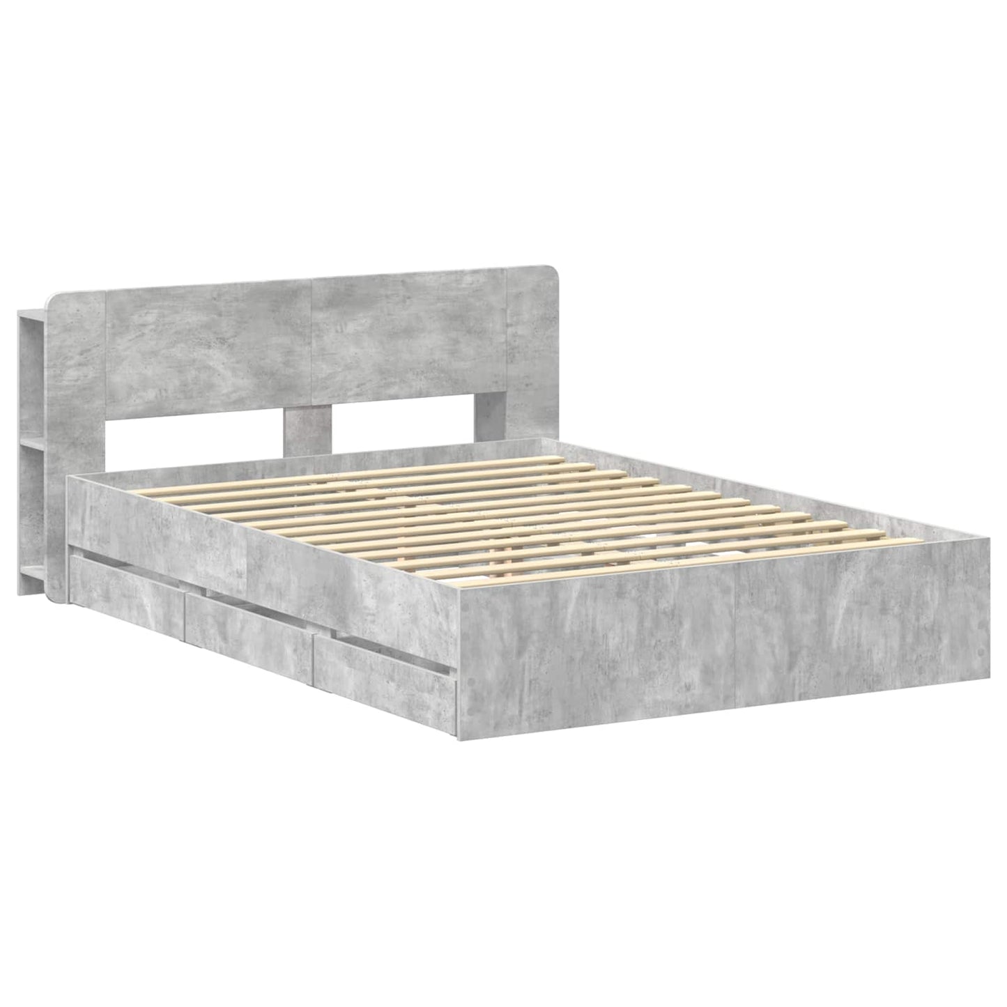 Telaio del letto con storage Grigio Cemento 150 x 200 cm | homemem39