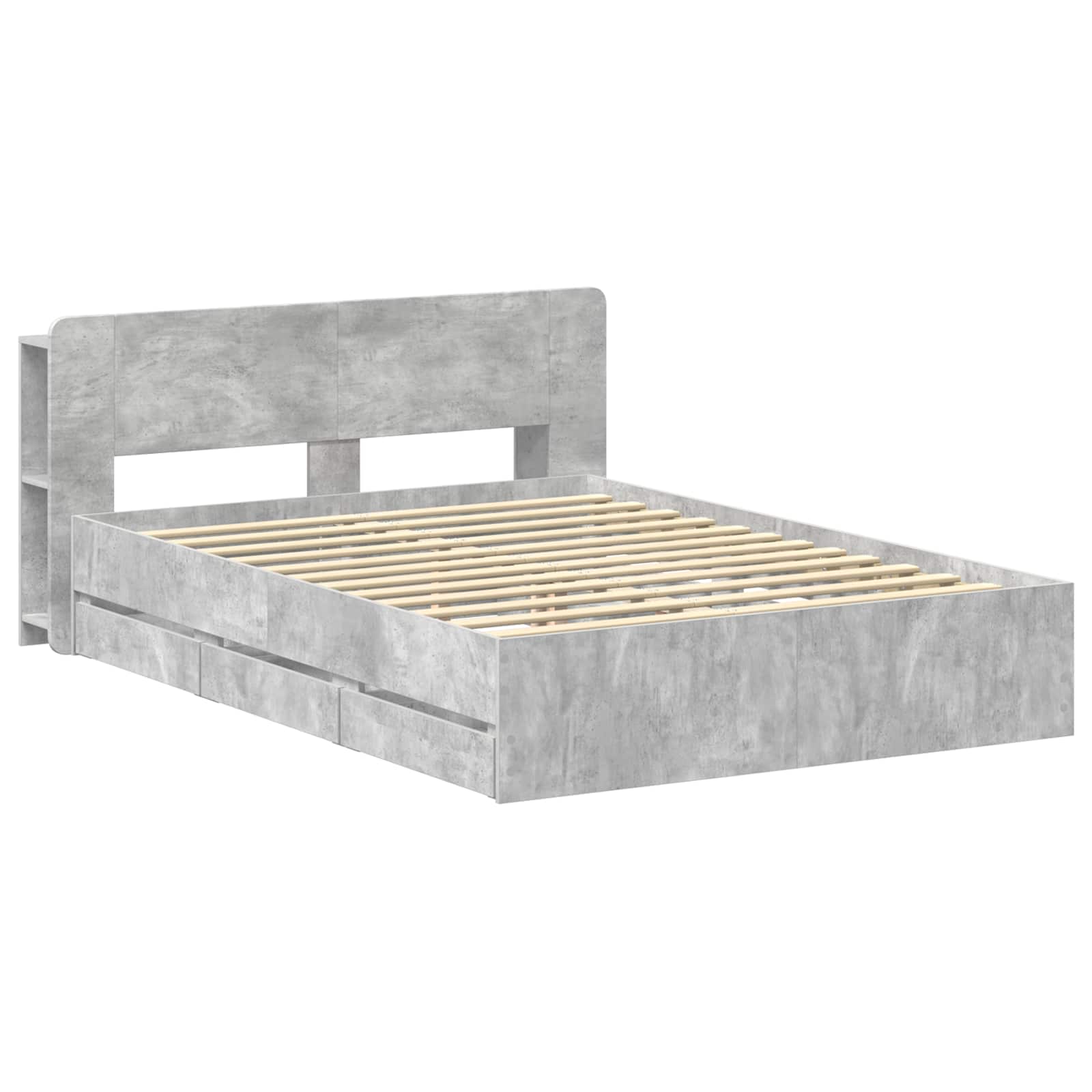 Telaio del letto con storage Grigio Cemento 150 x 200 cm | homemem39