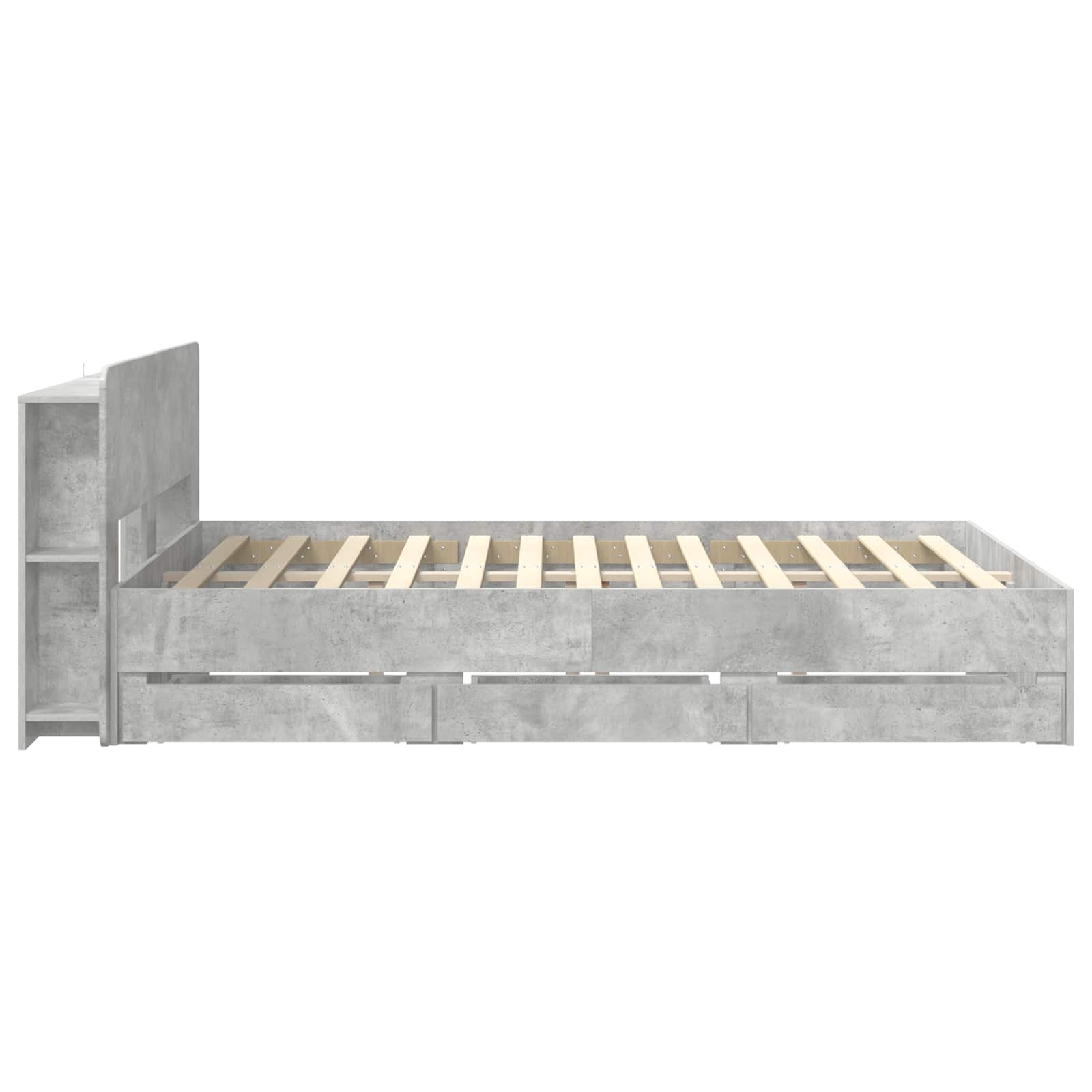 Telaio del letto con storage Grigio Cemento 150 x 200 cm | homemem39