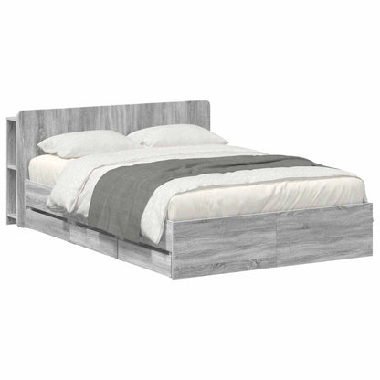 Telaio del letto con storage Sonoma grigio 150 x 200 cm | homemem39