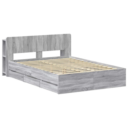Telaio del letto con storage Sonoma grigio 150 x 200 cm | homemem39