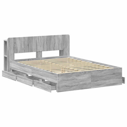 Telaio del letto con storage Sonoma grigio 150 x 200 cm | homemem39
