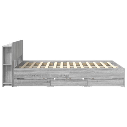 Telaio del letto con storage Sonoma grigio 150 x 200 cm | homemem39