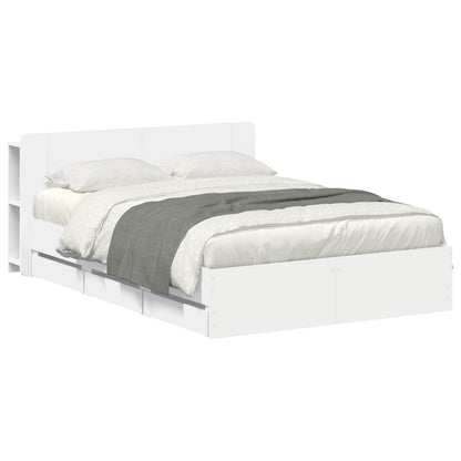 Telaio del letto con storage con testiera Bianco 150 x 200 cm | homemem39