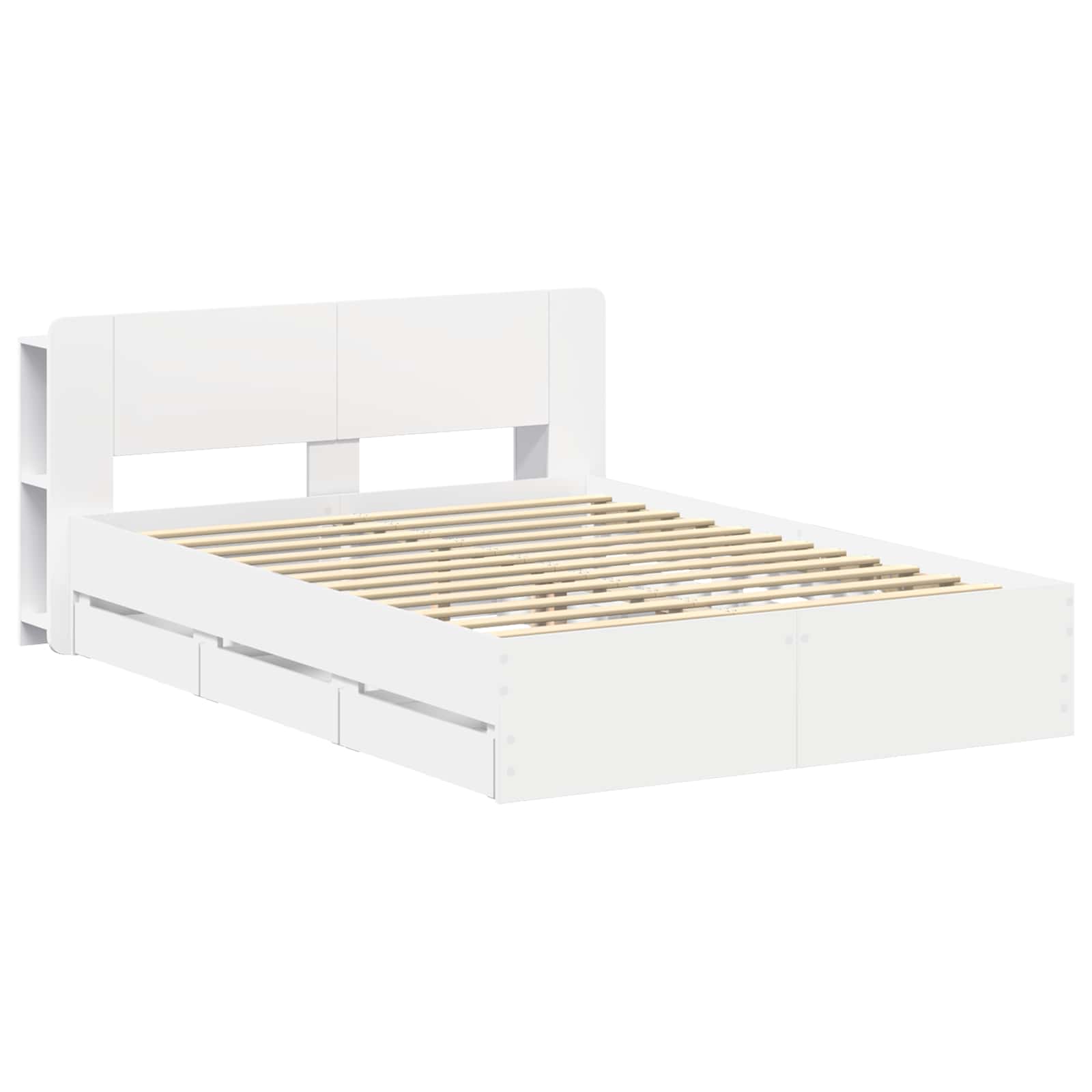 Telaio del letto con storage con testiera Bianco 150 x 200 cm | homemem39