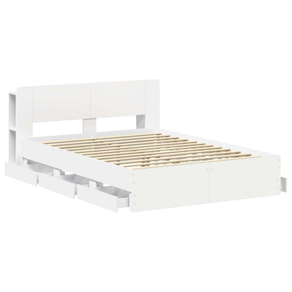 Telaio del letto con storage con testiera Bianco 150 x 200 cm | homemem39