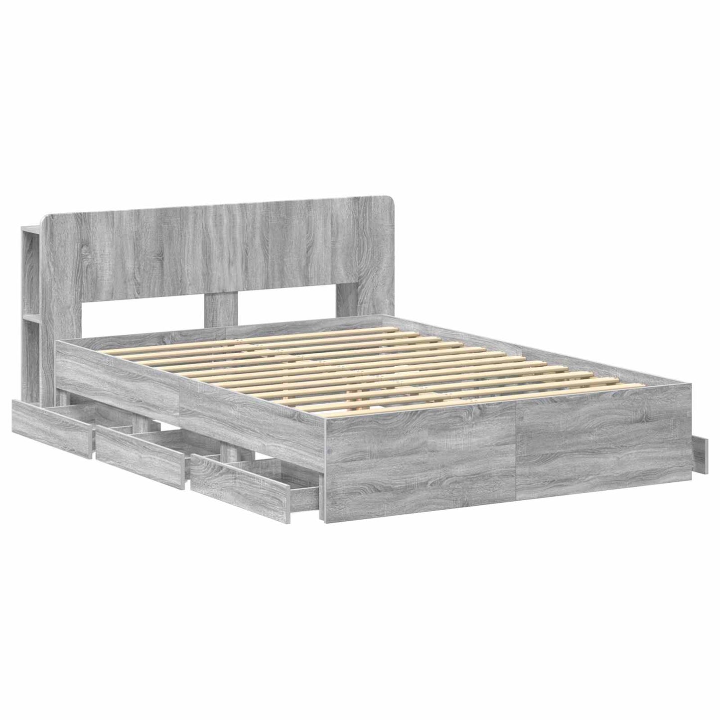 Telaio del letto con storage Sonoma grigio 160 x 200 cm | homemem39