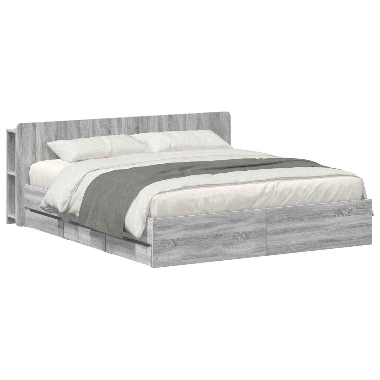 Telaio del letto con storage Sonoma grigio 180 x 200 cm | homemem39