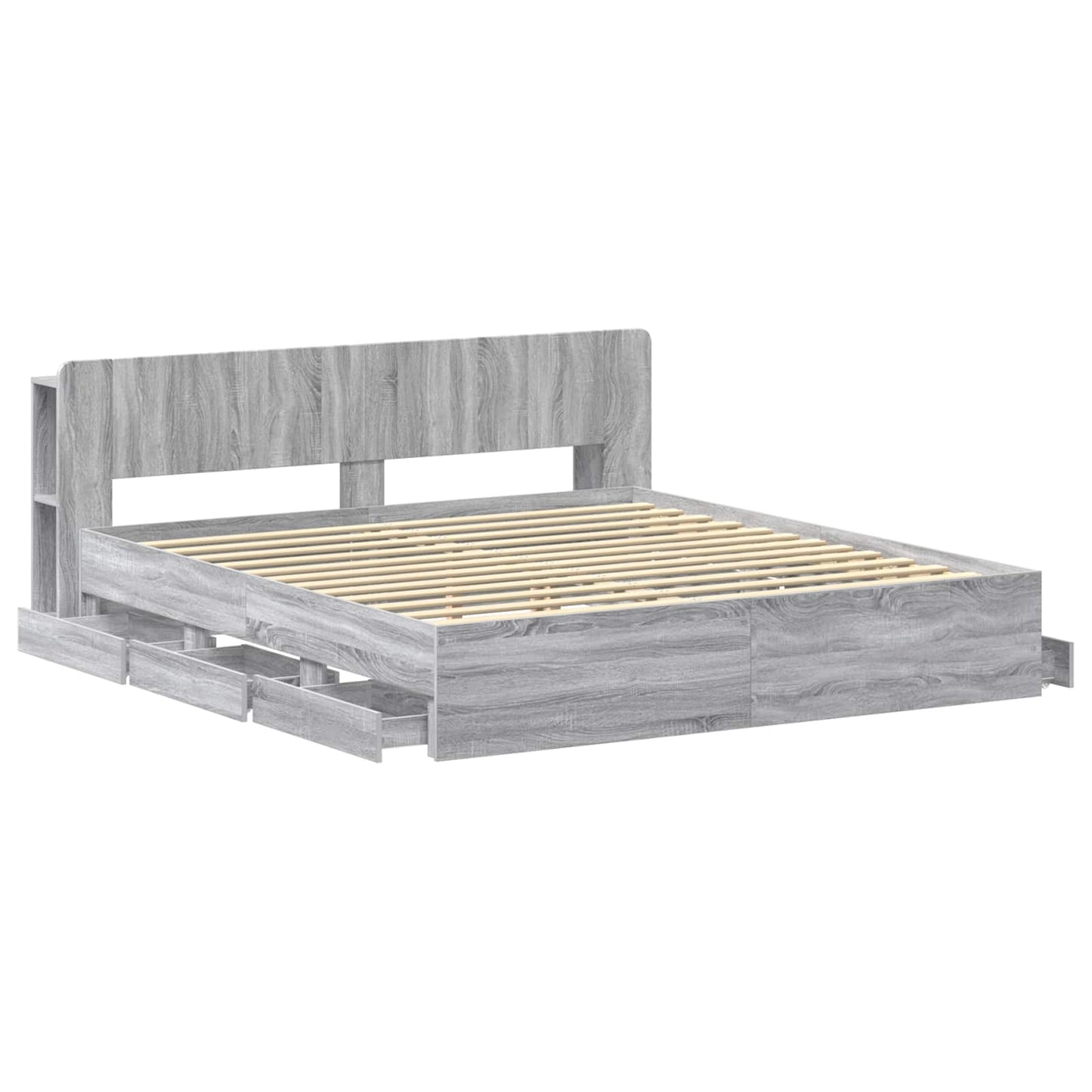 Telaio del letto con storage Sonoma grigio 180 x 200 cm | homemem39