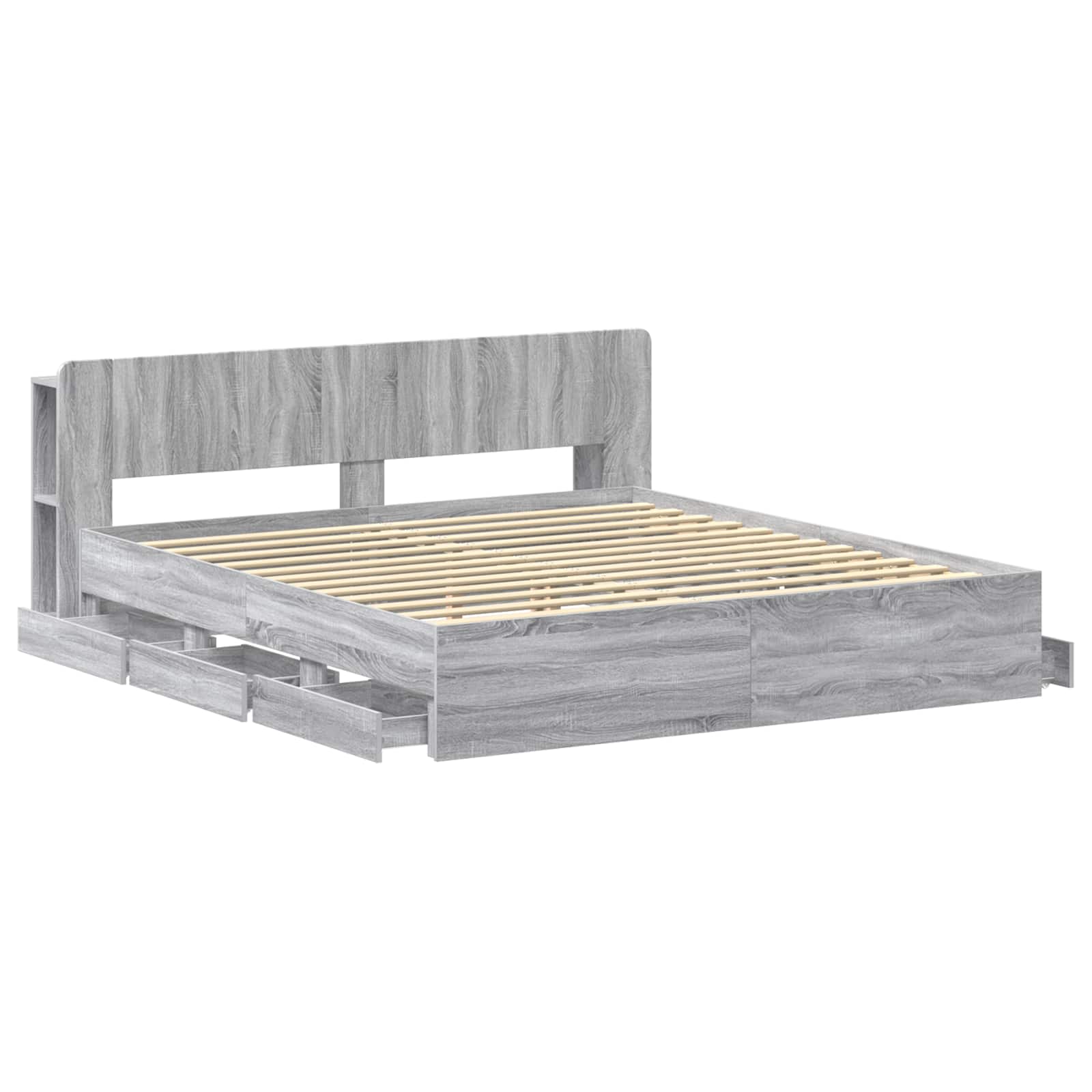 Telaio del letto con storage Sonoma grigio 180 x 200 cm | homemem39