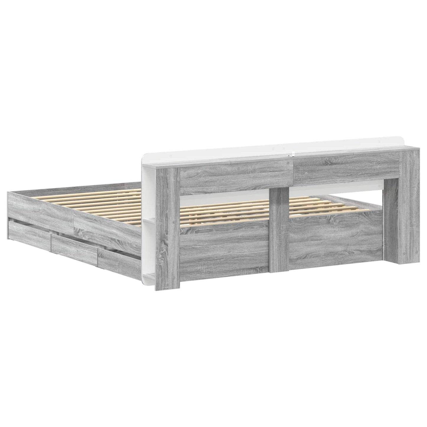 Telaio del letto con storage Sonoma grigio 180 x 200 cm | homemem39