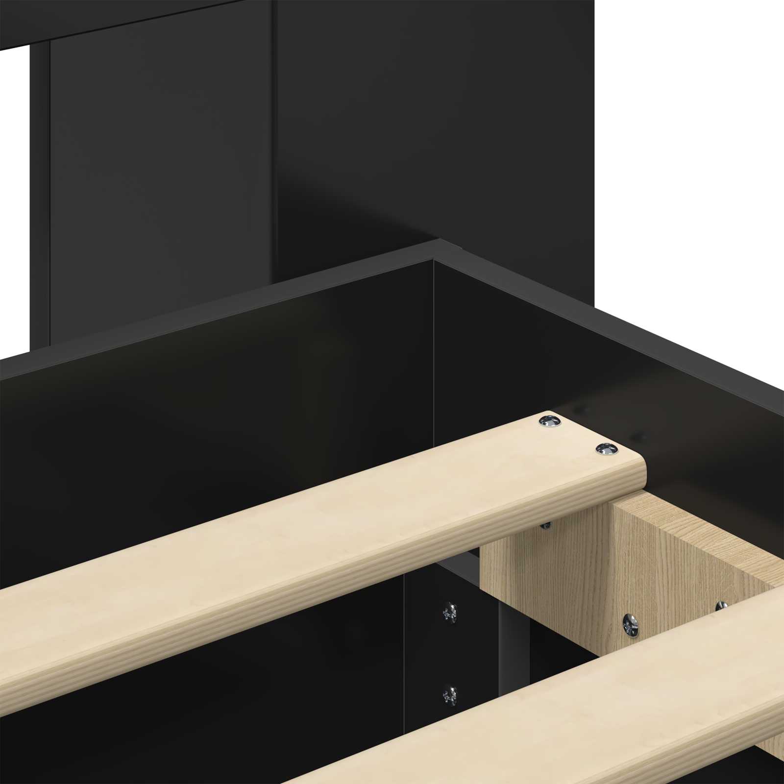 Telaio del letto con storage con testiera Nero 200 x 200 cm | homemem39