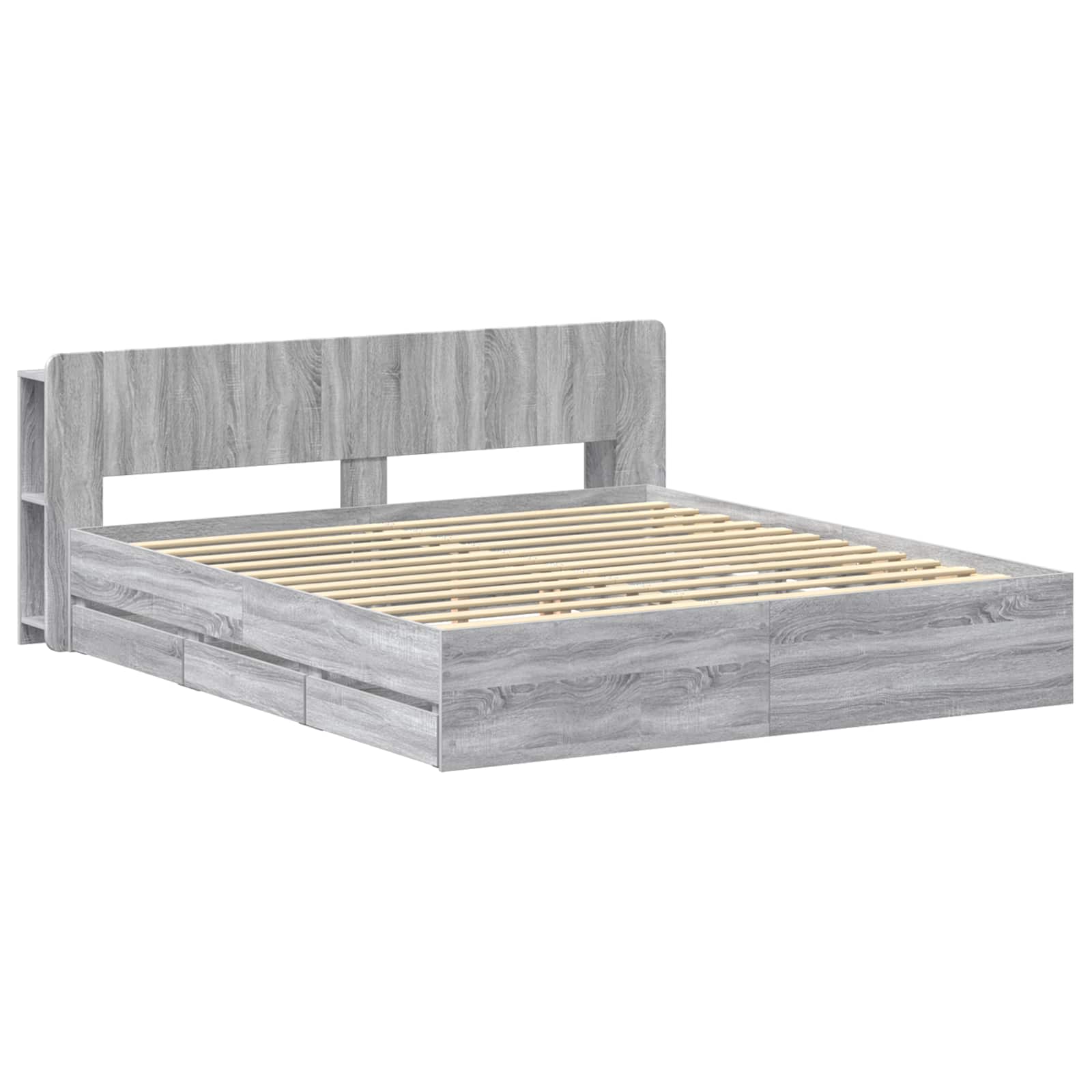 Telaio del letto con storage Sonoma grigio 200 x 200 cm | homemem39