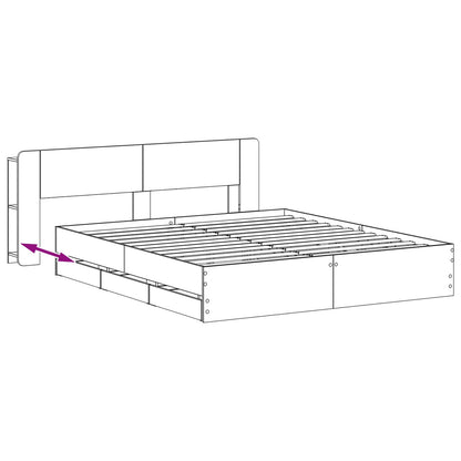Telaio del letto con storage Sonoma grigio 200 x 200 cm | homemem39