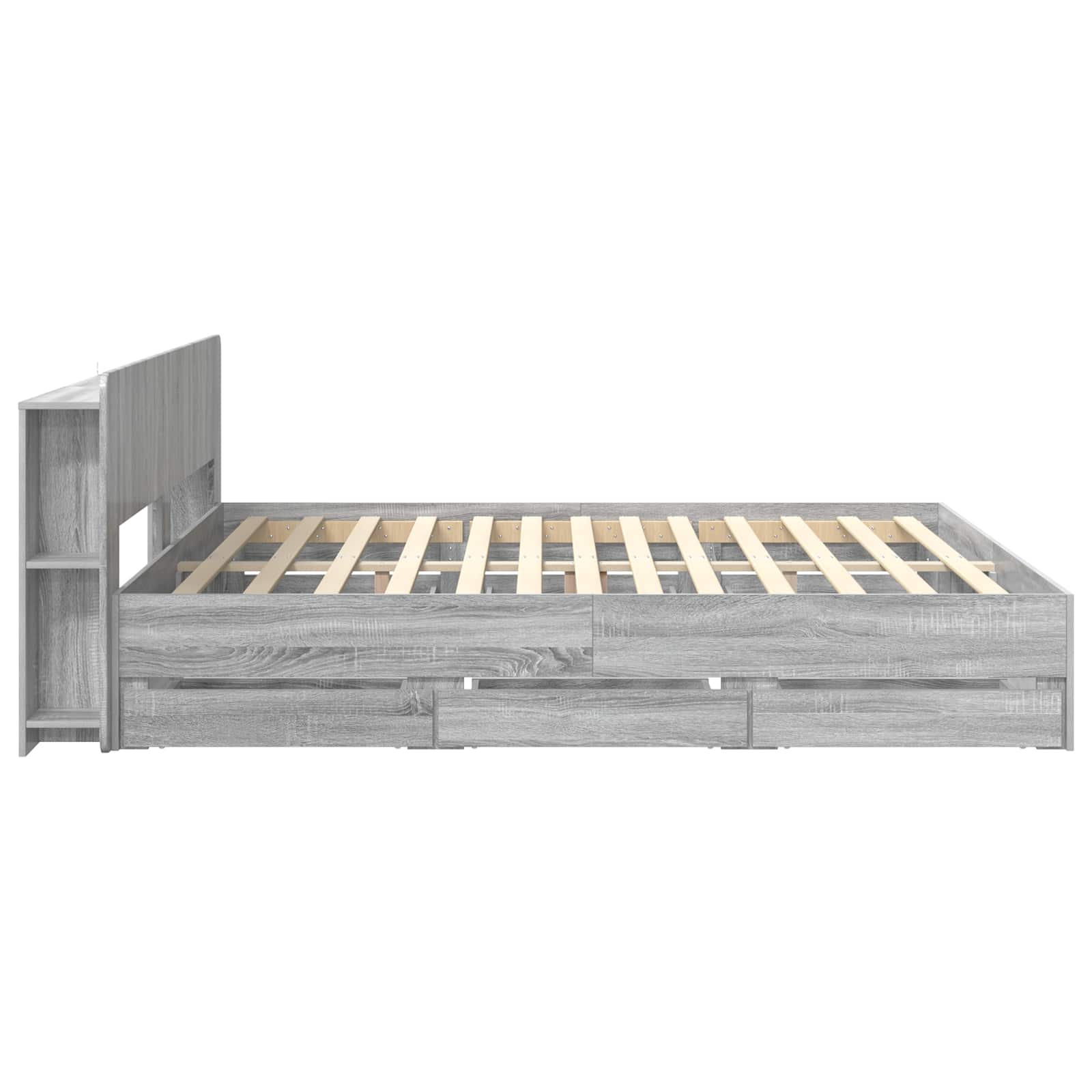 Telaio del letto con storage Sonoma grigio 200 x 200 cm | homemem39