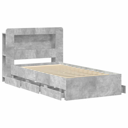 Telaio del letto con storage Grigio Cemento 75 x 190 cm | homemem39