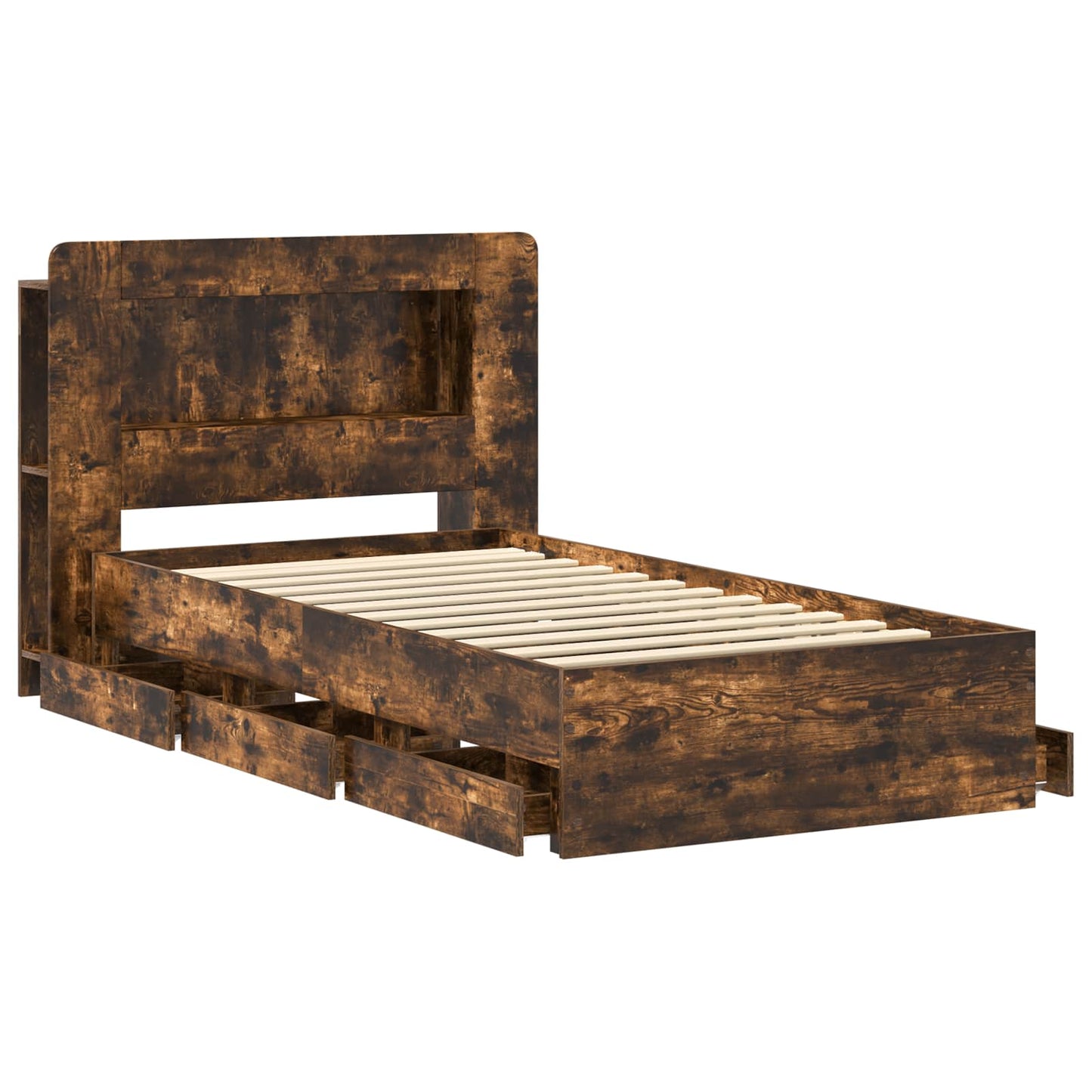 Telaio del letto con storage Rovere Fumo 75 x 190 cm | homemem39