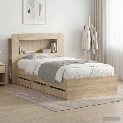 Telaio del letto con storage Rovere Sonoma 75 x 190 cm | homemem39