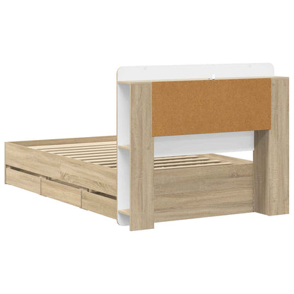 Telaio del letto con storage Rovere Sonoma 75 x 190 cm | homemem39