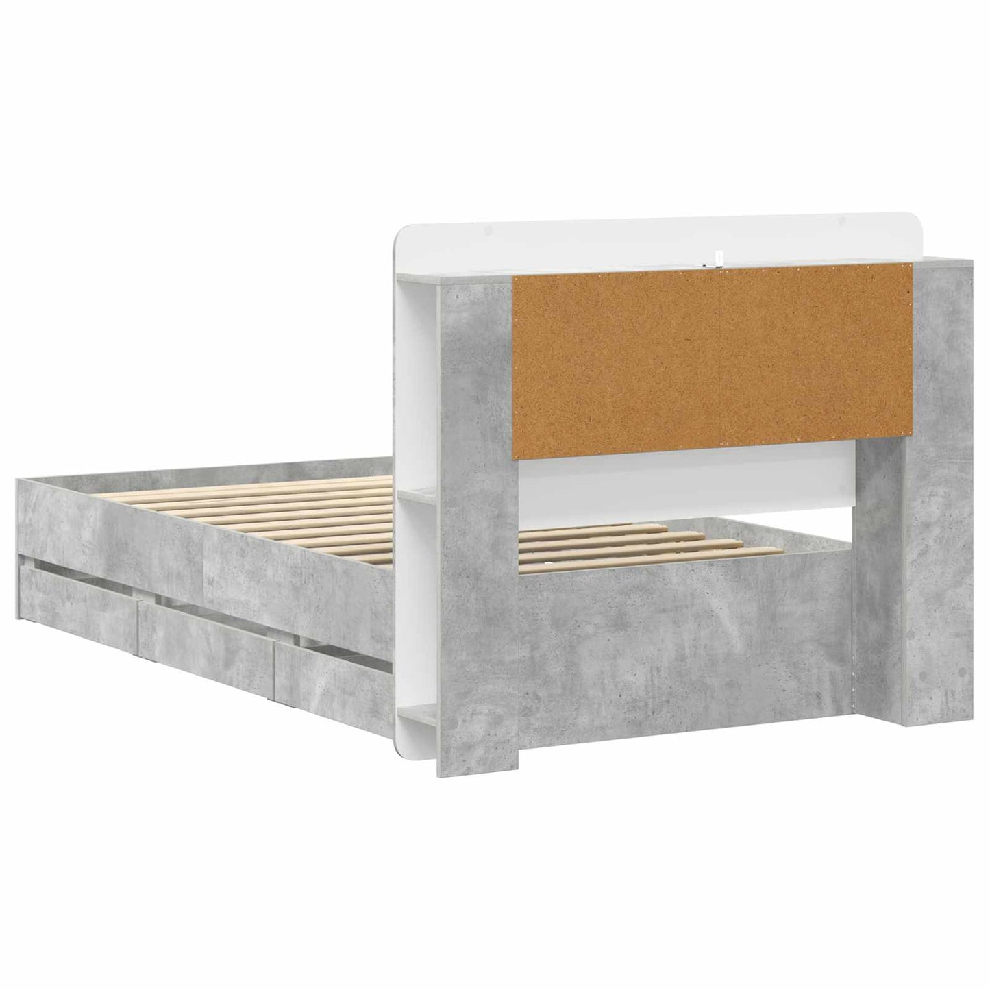 Telaio del letto con storage Grigio Cemento 80 x 200 cm | homemem39