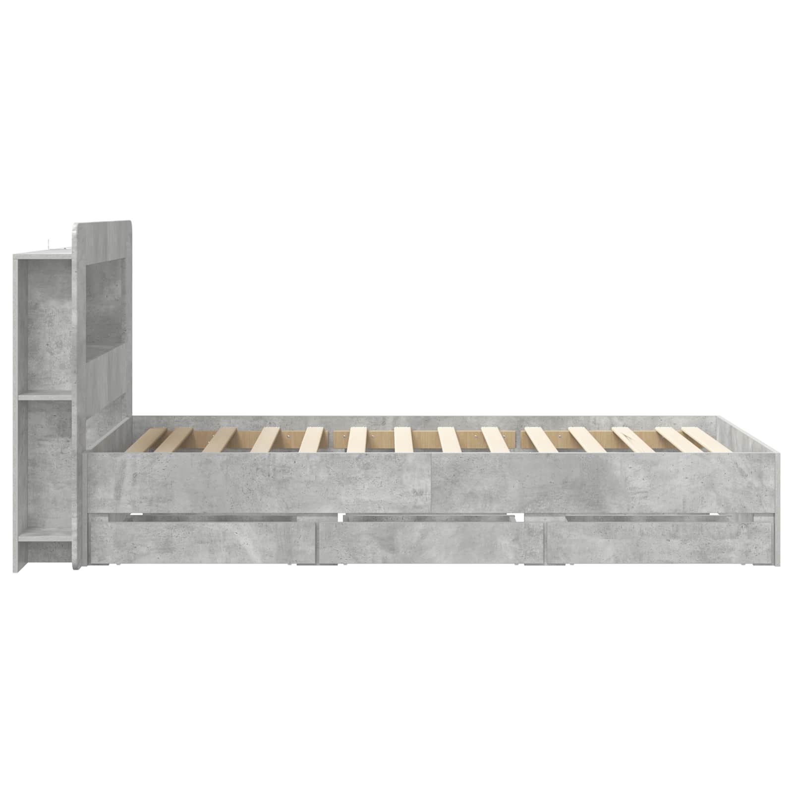 Telaio del letto con storage Grigio Cemento 80 x 200 cm | homemem39