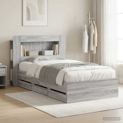 Telaio del letto con storage Sonoma grigio 80 x 200 cm | homemem39