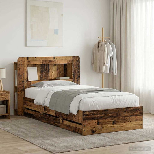 Telaio del letto con storage Legno antico 80 x 200 cm | homemem39