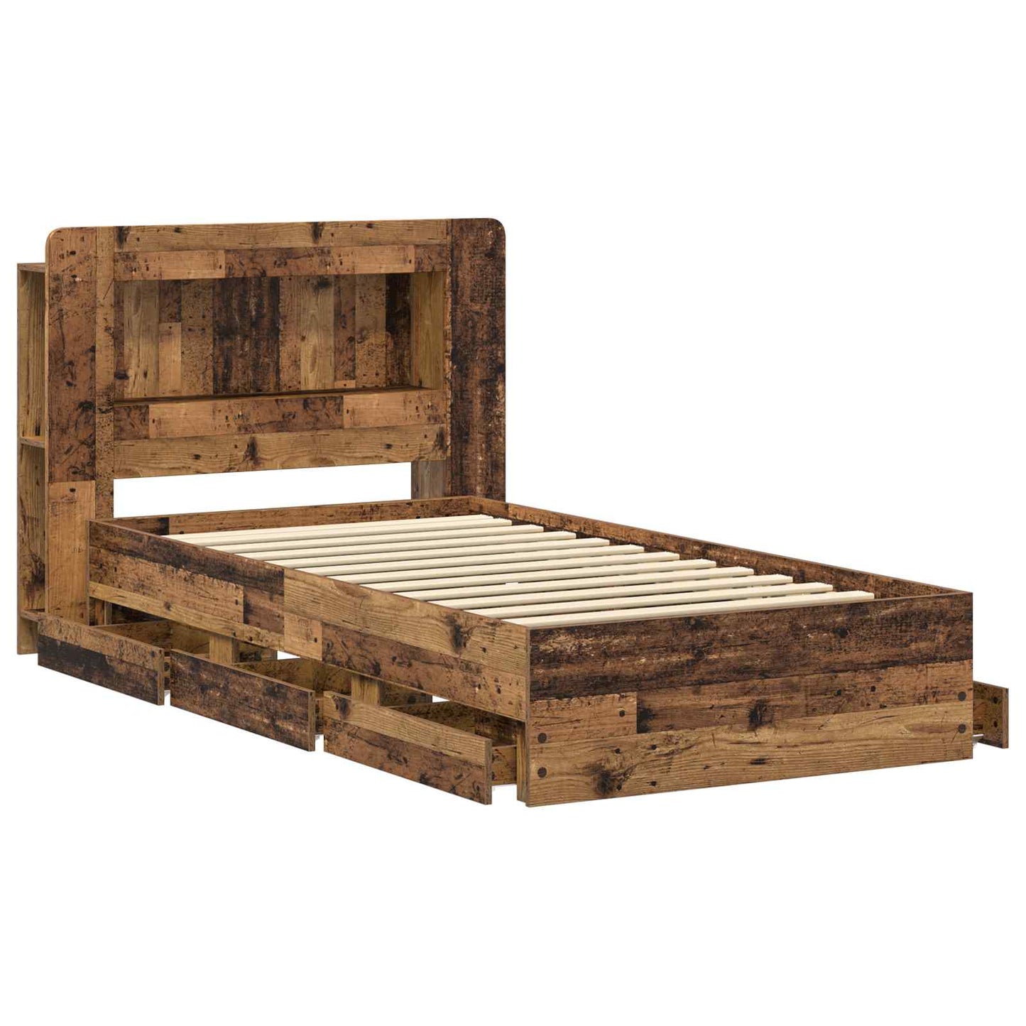 Telaio del letto con storage Legno antico 80 x 200 cm | homemem39