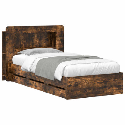 Telaio del letto con storage Rovere Fumo 80 x 200 cm | homemem39