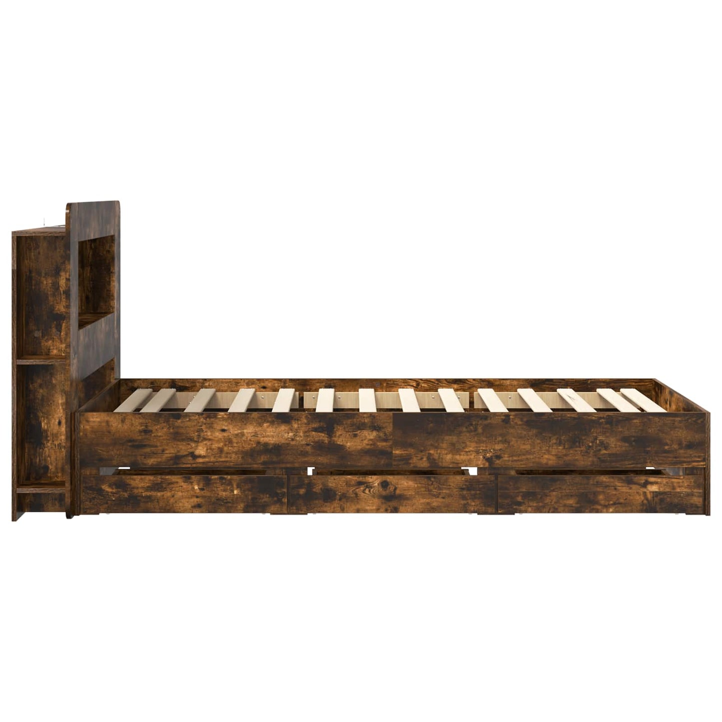 Telaio del letto con storage Rovere Fumo 80 x 200 cm | homemem39
