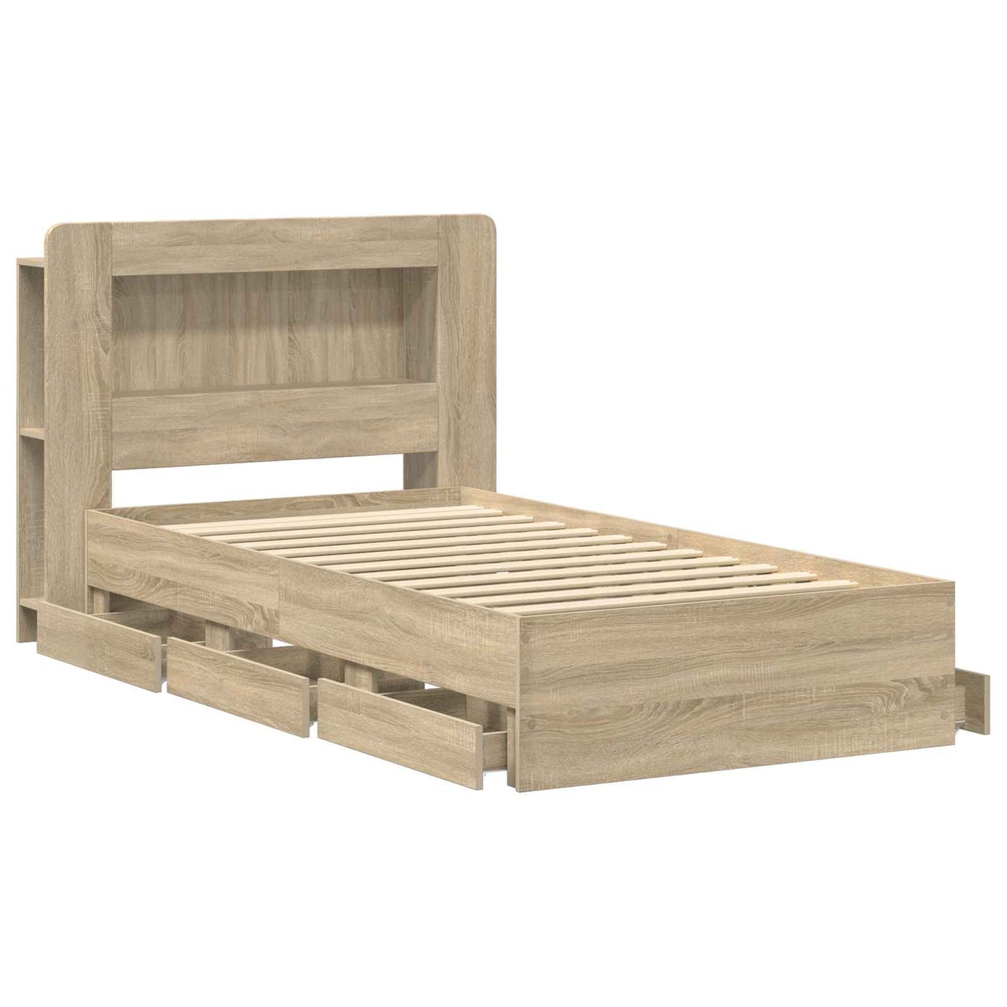 Telaio del letto con storage Rovere Sonoma 80 x 200 cm | homemem39