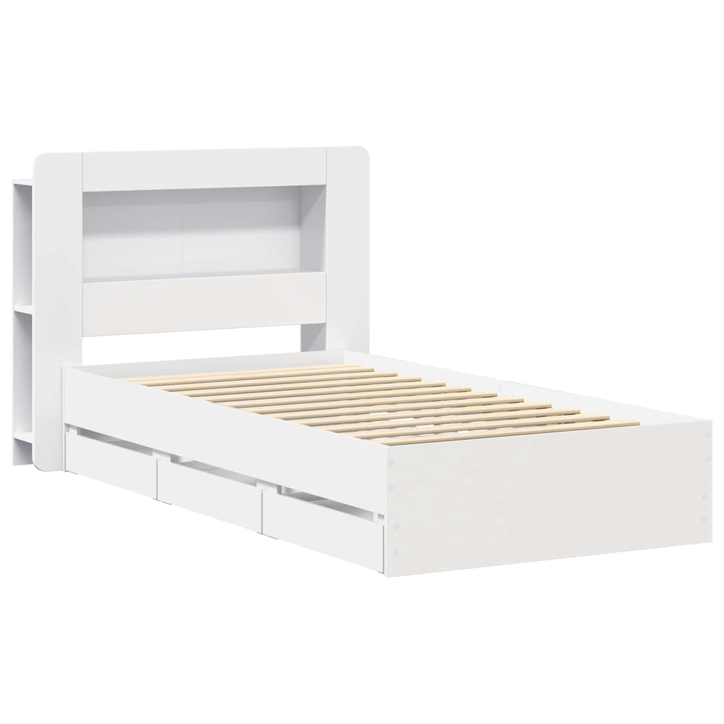 Telaio del letto con storage con testiera Bianco 80 x 200 cm | homemem39
