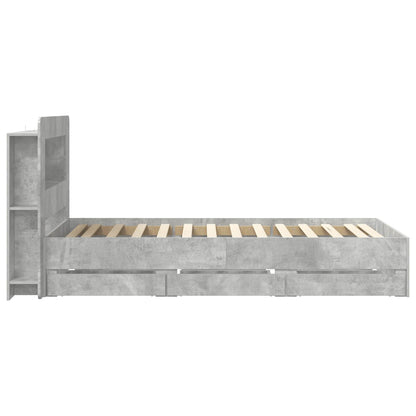 Telaio del letto con storage Grigio Cemento 90 x 190 cm | homemem39