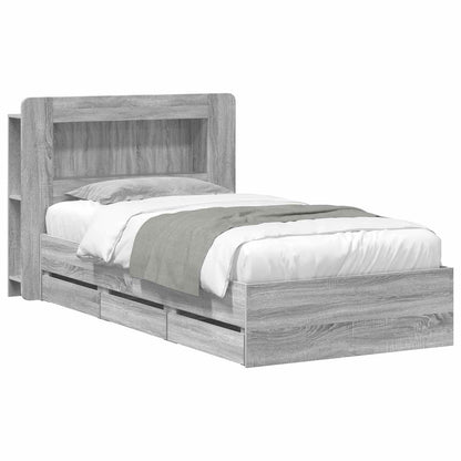 Telaio del letto con storage Sonoma grigio 90 x 190 cm