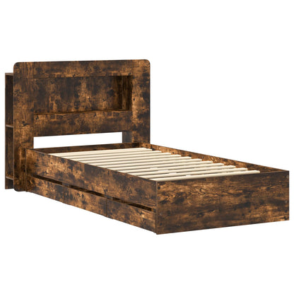 Telaio del letto con storage Rovere Fumo 90 x 190 cm