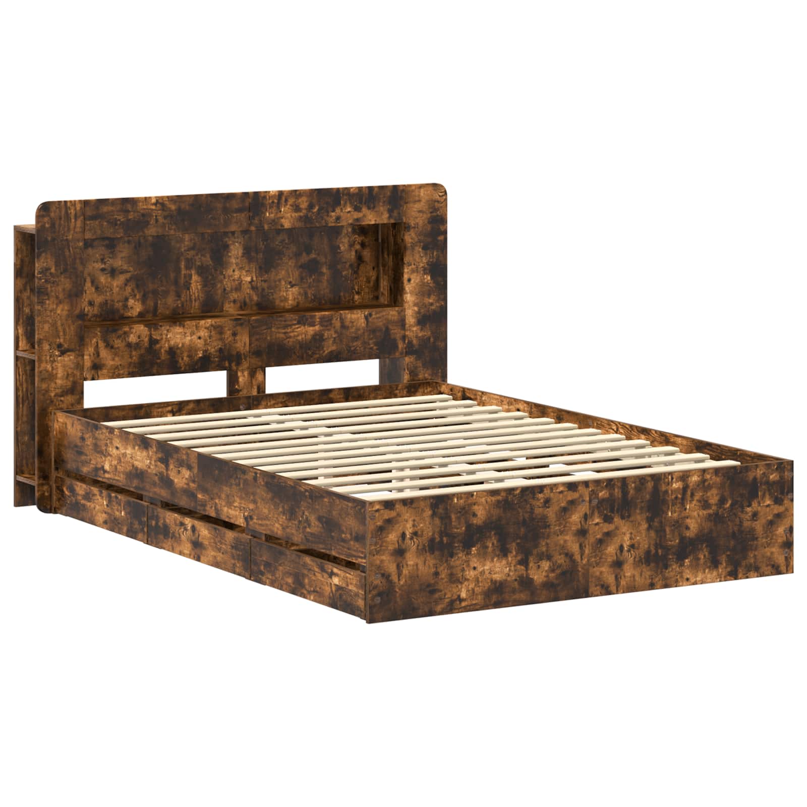 Telaio del letto con storage Rovere Fumo 135 x 190 cm | homemem39