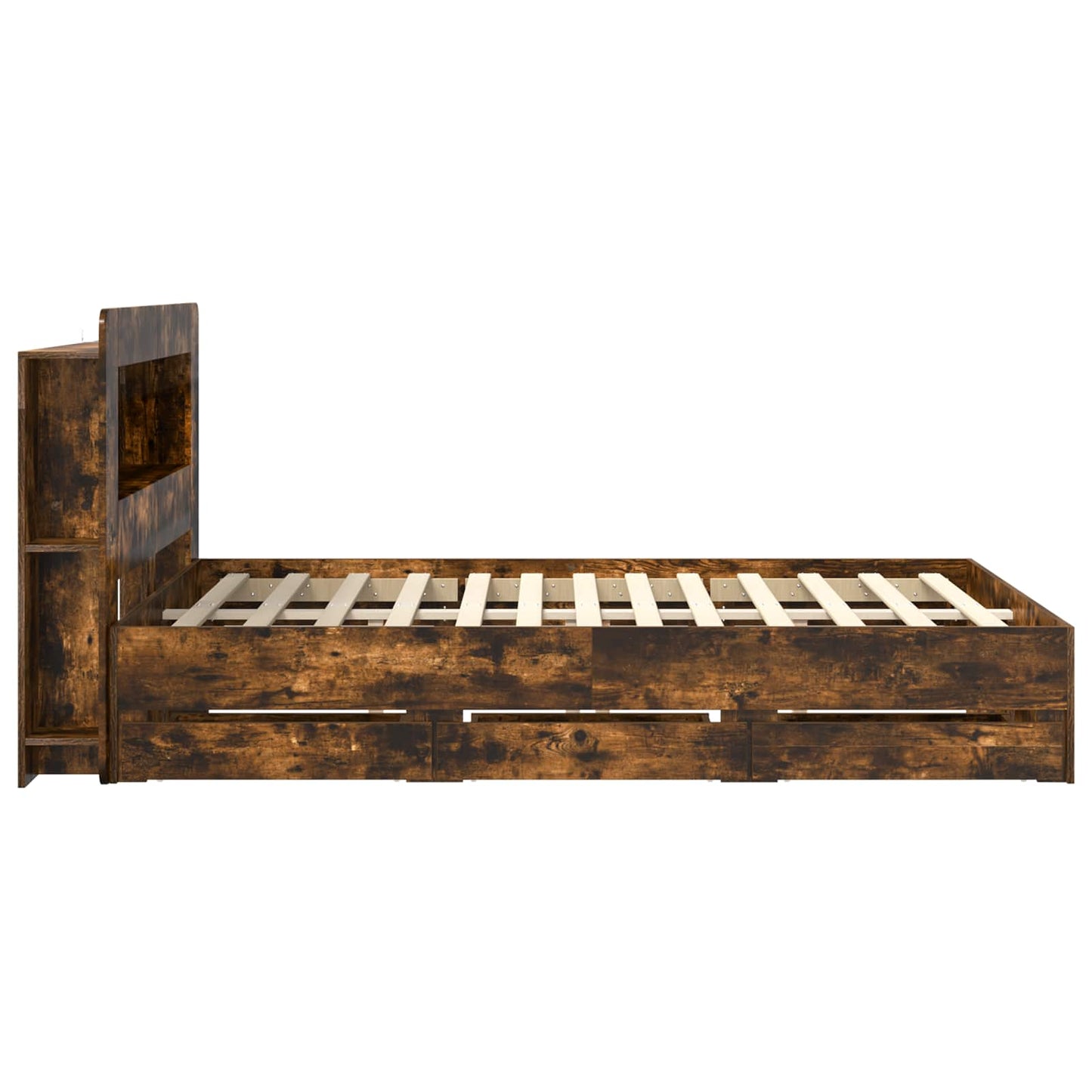Telaio del letto con storage Rovere Fumo 135 x 190 cm | homemem39
