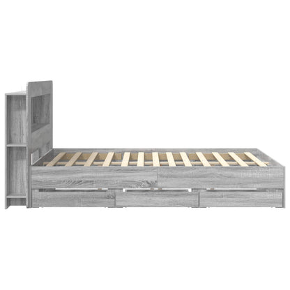 Telaio del letto con storage Sonoma grigio 140 x 200 cm | homemem39