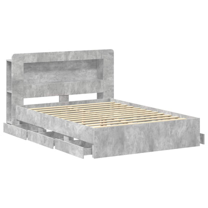 Telaio del letto con storage Grigio Cemento 150 x 200 cm | homemem39